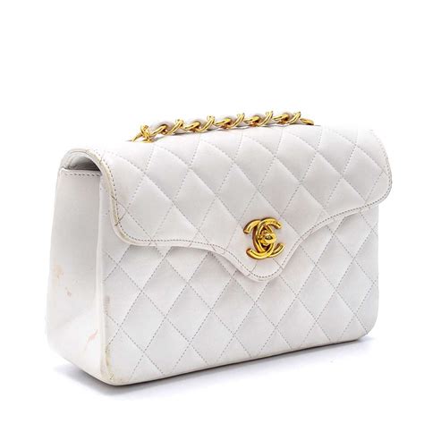 chanel white crossbody|white chanel tote bag.